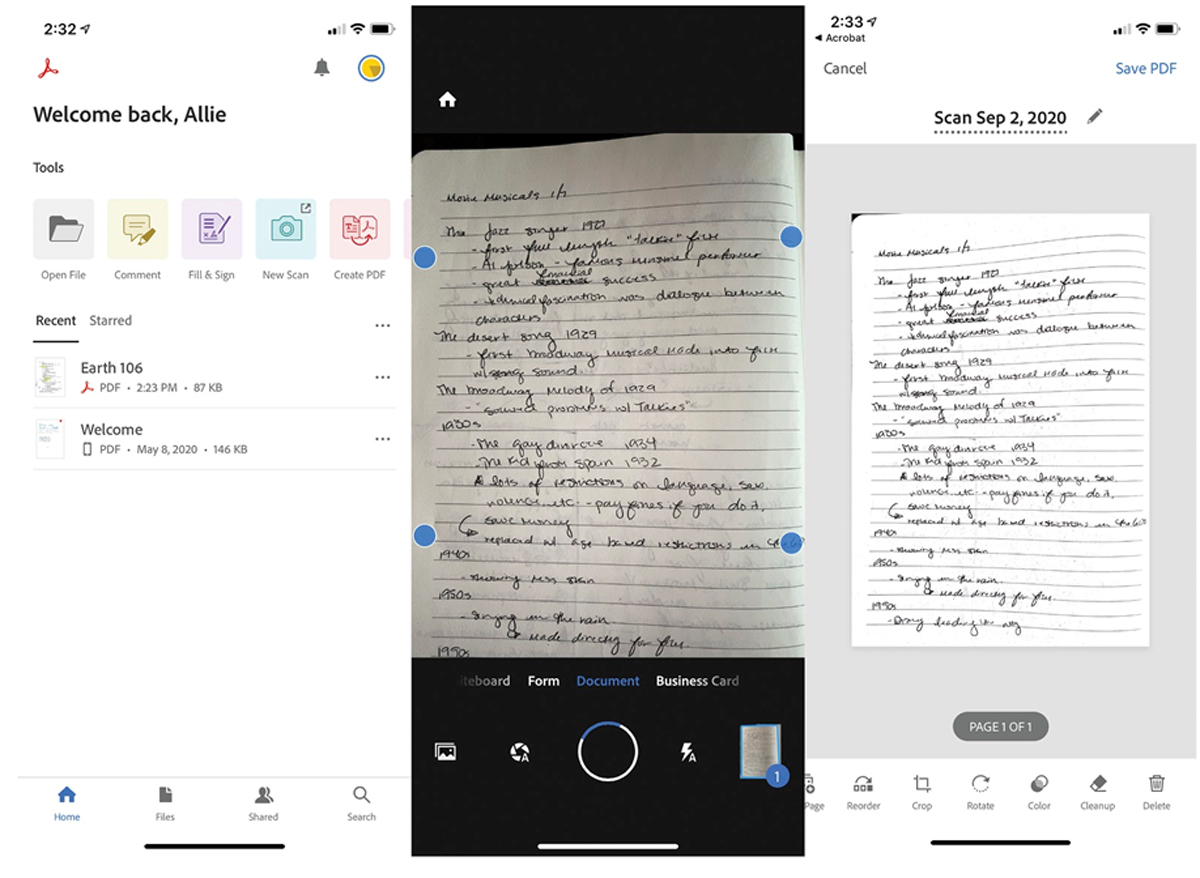 Scan Handwritten Notes